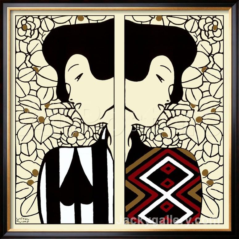 Silhouette I and II, c. by Gustav Klimt paintings reproduction